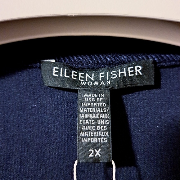 Eileen Fisher Lightweight Washable Crepe Round Neck Tunic Midnight Size 2X - Picture 12 of 13